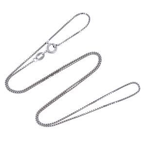 Estate Italy Sterling Silver 925 0.8mm Box Chain Necklace 18"